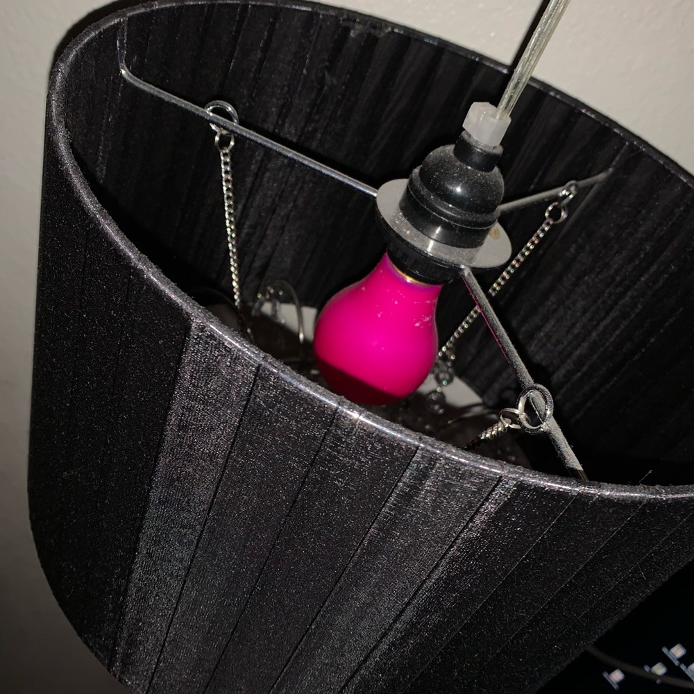 Chandelier Swag Lamp With Black Sheer Shade 1’X1” - Picture 5 of 7